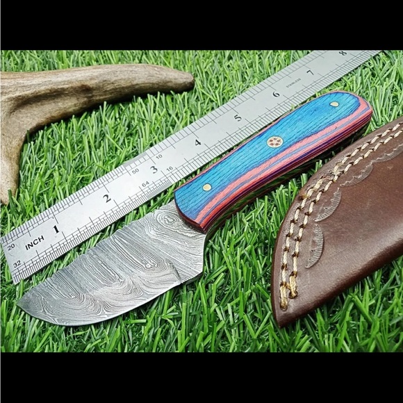 Damascus knife with wooden handle NWOT - Picture 7 of 7